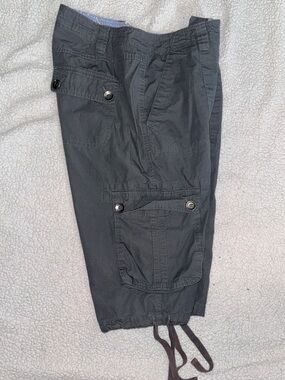 Gitano Women’s Cargo Shorts Size 10 Gray Utility Pockets Drawstring Hem